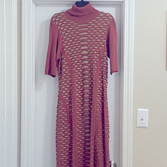 Distressed Fitted Dress - Picture 1 of 2